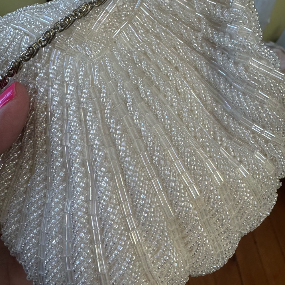 VTG La Regale Elegant Cream Beaded Clutch - Picture 7 of 10